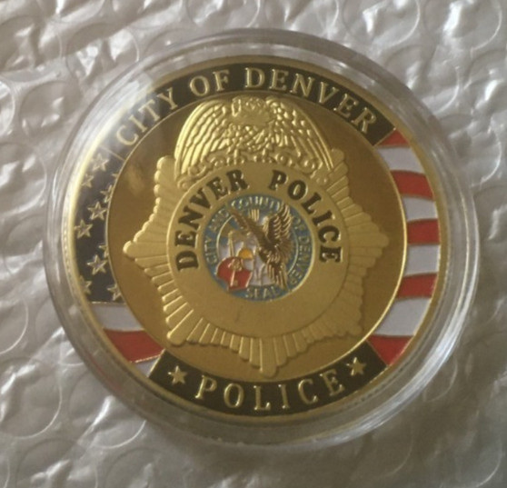 City of Denver Police gold plated Challenge coin 40mm gallery