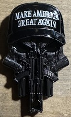 Rare Black MAGA Trump Punisher Skull Challenge Coin
