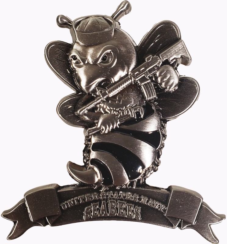 US Navy Seabees Challenge Coin Display w/ Coin Included 29 gallery
