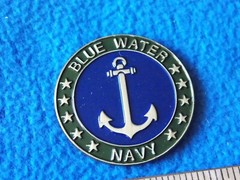 BLUE WATER USN NAVY – CHALLENGE COIN – PROUDLY SERVED – NEW – ENGRAVEABLE