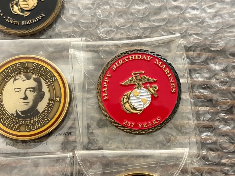 Lot of 7 USMC United States Marine Corp Challenge Coins gallery