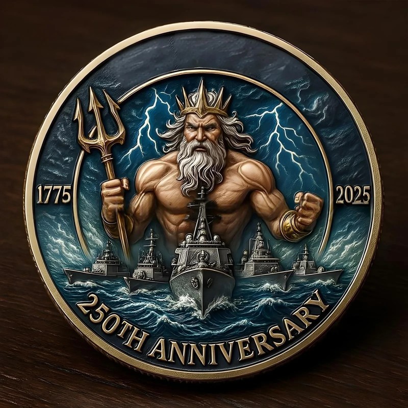 U.S. Navy 1775-2025 250th Anniversary Challenge Coin Military Veteran Gift gallery