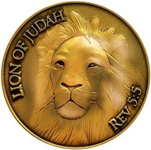Collectible Antique Gold Token - Lion of Judah Challenge Coin with Bible Verse gallery