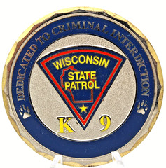 Wisconsin State Patrol K9 Criminal Interdiction Challenge Coin 1.75″ Copper