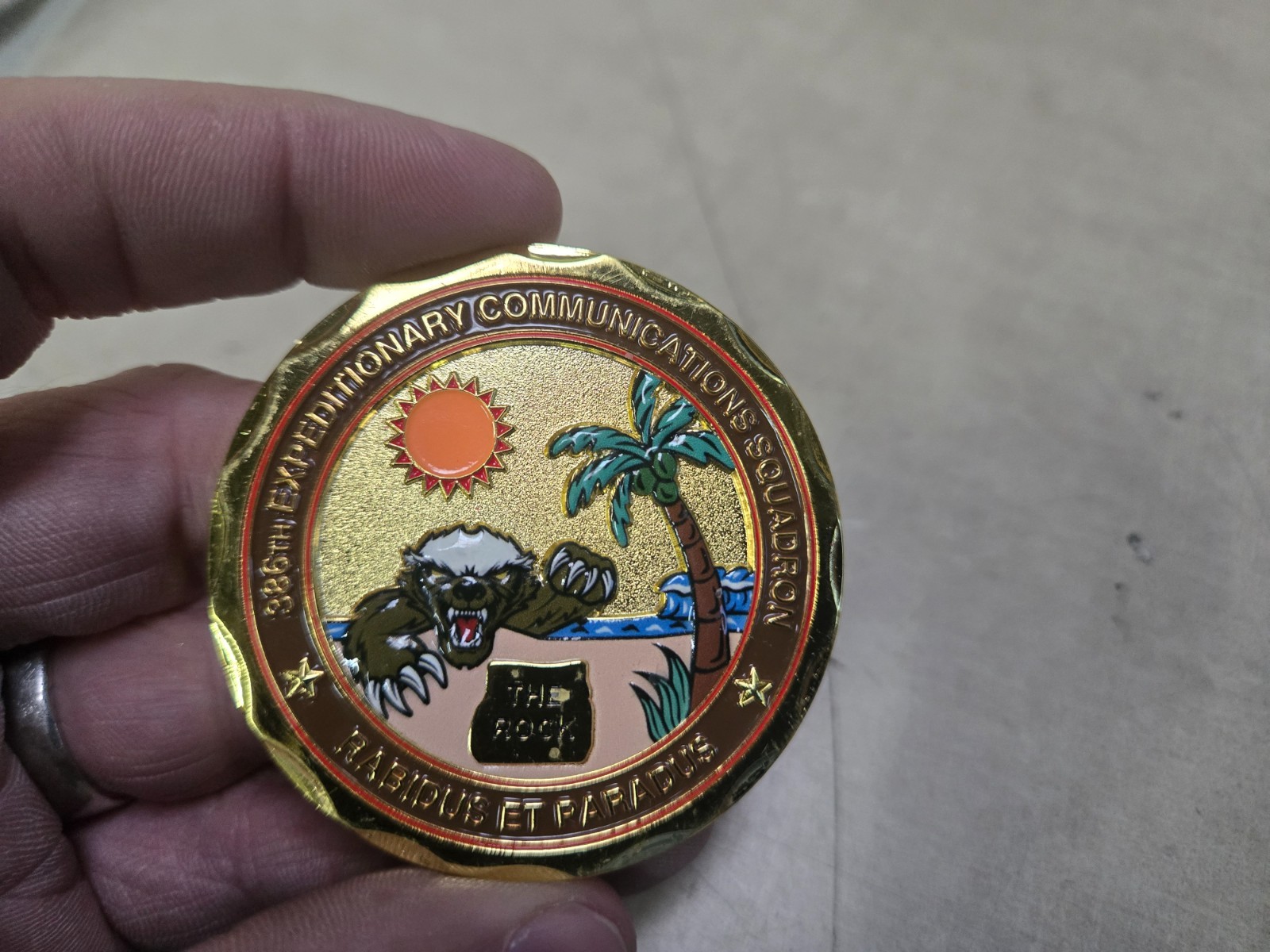 Serialized 386th Expeditionary Communications Squadron Challenge Coin Kuwait gallery