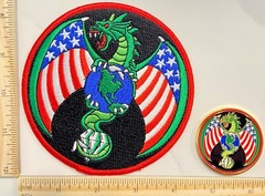 MILITARY CHALLENGE COIN AND BLACK OPS PATCH – NRO DRAGON SET NROL-19
