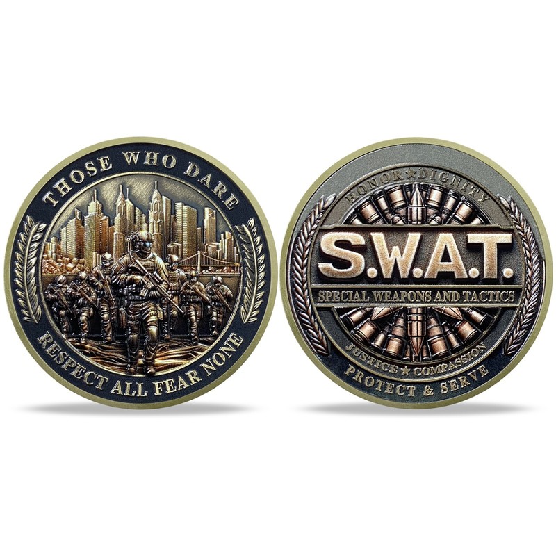 SWAT Challenge Coin - "Respect All Fear None" Counter-terrorism Force Souvenir gallery