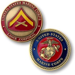 NEW USMC U.S. Marines Lance Corporal Challenge Coin.