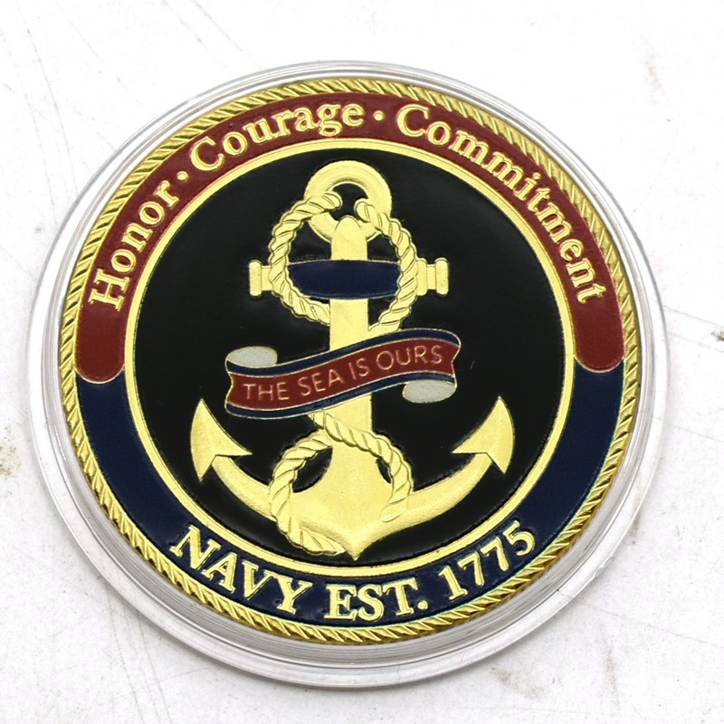 US Navy Sailor's Creed Challenge Coin Double-Sided Commemorative Anchor Gift gallery
