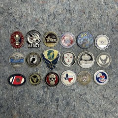 Lot 18 Military Challenge Coins US Air Force BSA Eagle Scout Medal Collectible