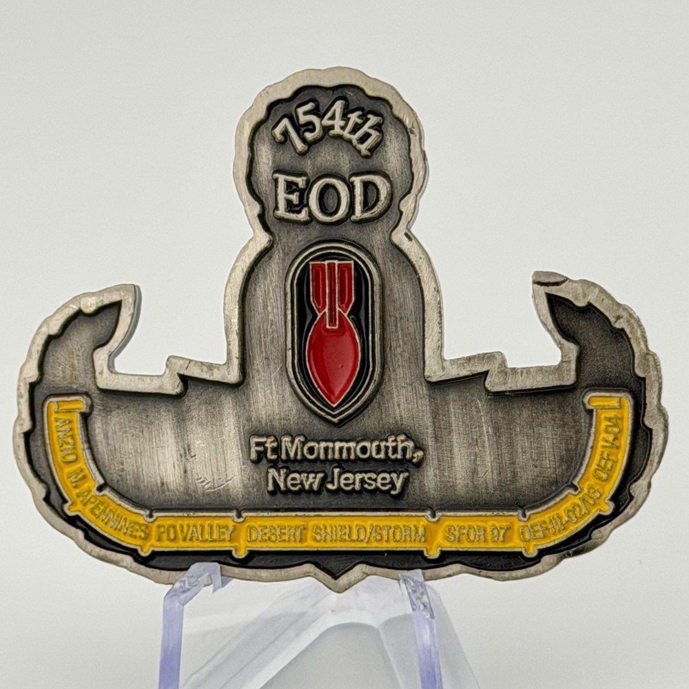 754th EOD Challenge Coin Fort Monmouth NJ Master EOD Badge OEF RARE