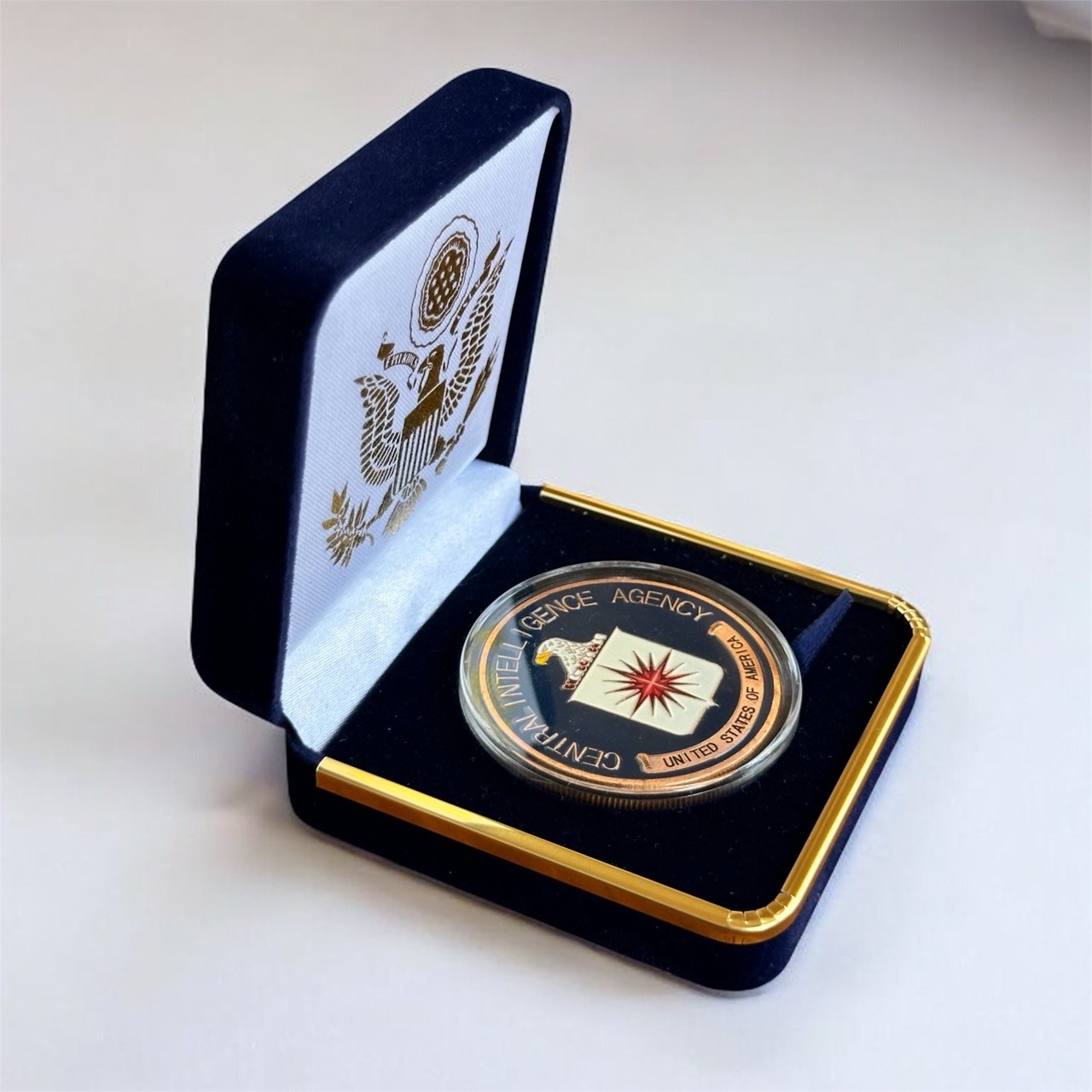 Central Intelligence Agency (CIA) Challenge Coin in Blue Velvet Case ·GREAT GIFT gallery