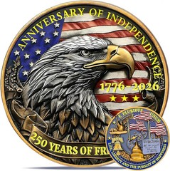 250th USA Anniversary Challenge Coin 1776 2026 Commemorative US Army Military