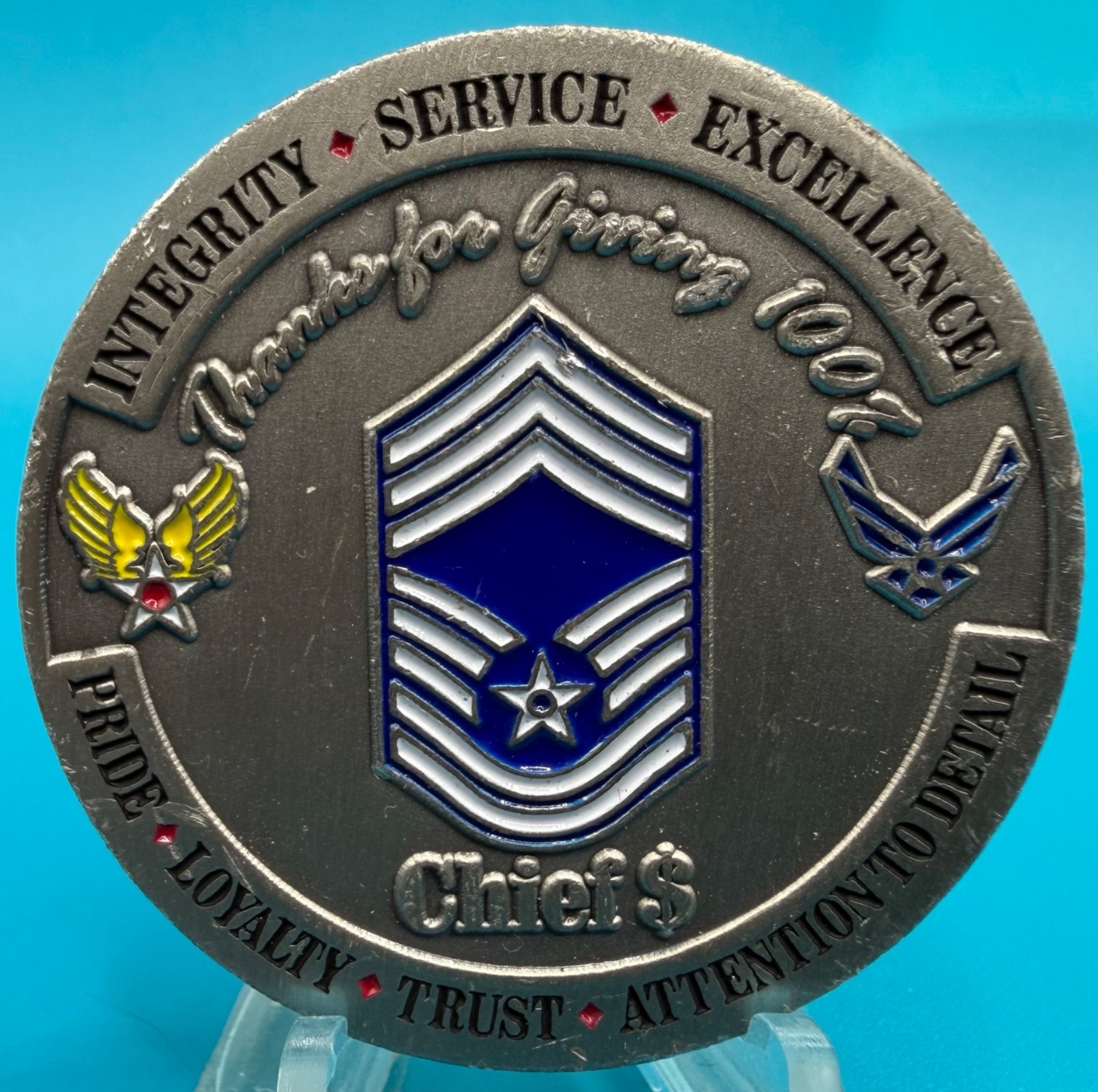 USAF Chief Dollar Command CMSGT Excellence 27 Years Military Challenge Coin gallery