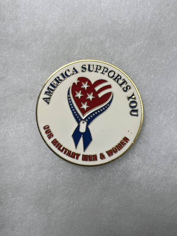 US NAVY US ARMY USMC DoD Our Military Men & Women AMERICA SUPPORTS YOU Coin gallery