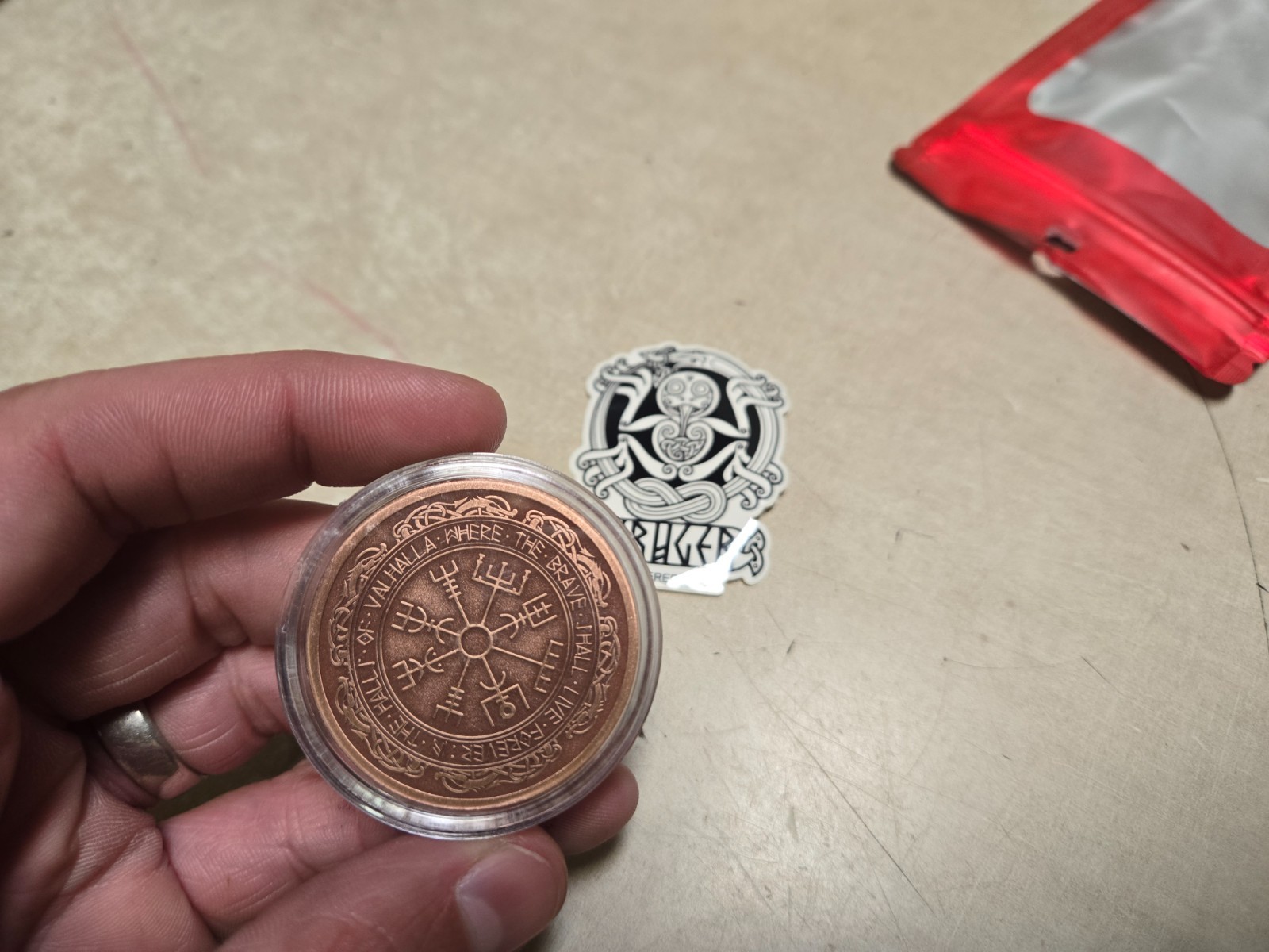 Vegvisir Coin Forever in the halls of Valhalla Copper gallery