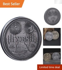 Compact Antique Silver Coin – Elegant Yes/No Divination Tool for Decision Making