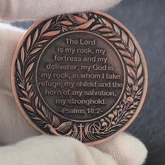 Inspirational Christian Challenge Coin – the Lord Is My Rock – Zinc Alloy, 1….