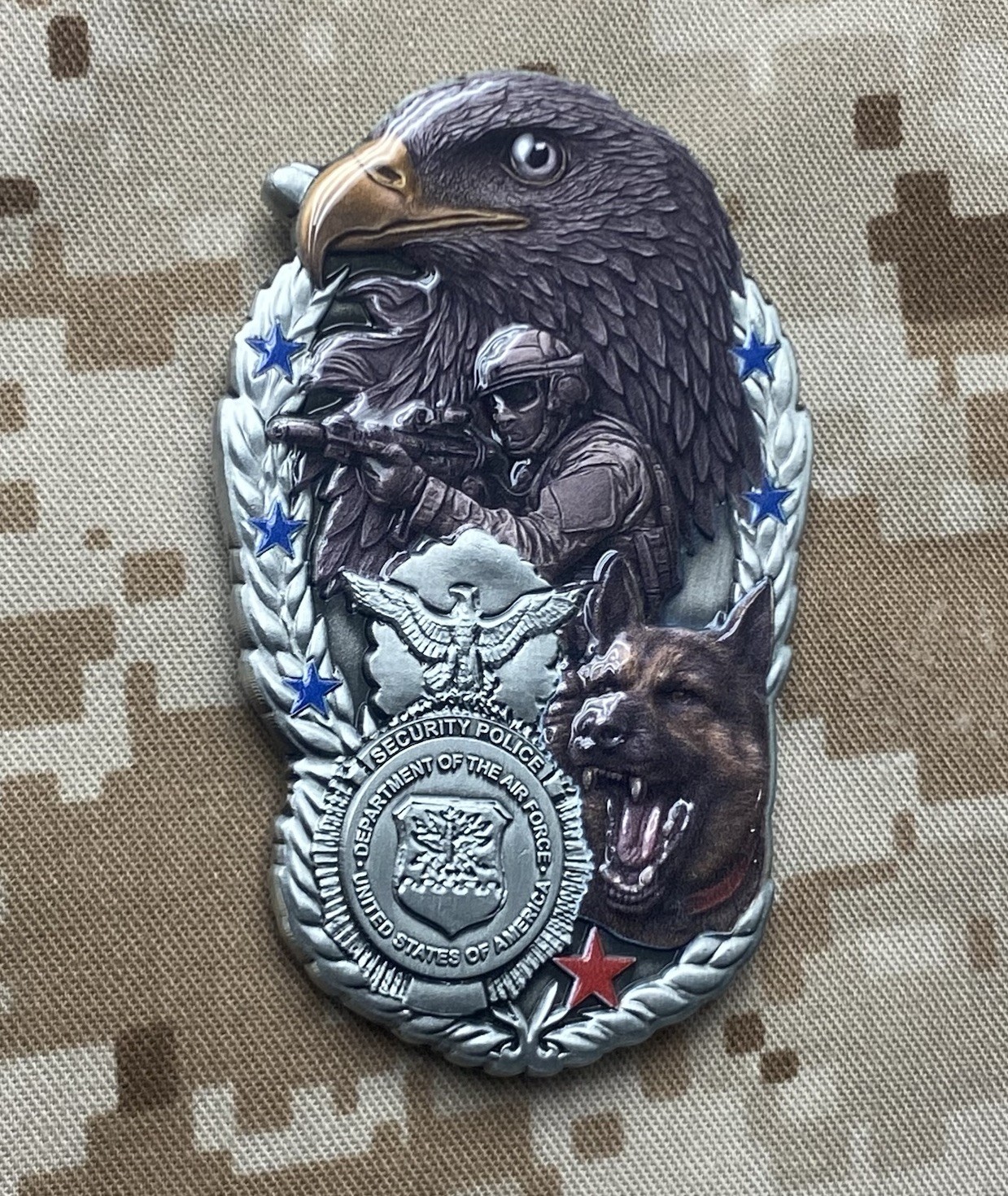 Air Force One RAVEN Security Forces Military SOF Police AF-1 Challenge Coin K9 gallery