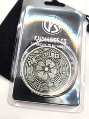 Self Hypnosis Challenge Coin – Spinning Manifestation – Antique Silver