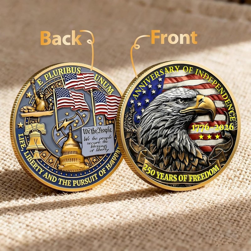 250th USA Anniversary Challenge Coin 1776 2026 Commemorative US Army Military gallery