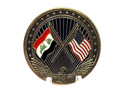 Embassy of United States Baghdad Iraq OIF X’ed US & Iraq Flags Antique Silver