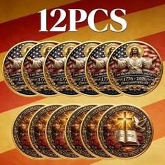American Independence 250th Anniversary with Jesus Dove Design & 3D Relief-12 pc