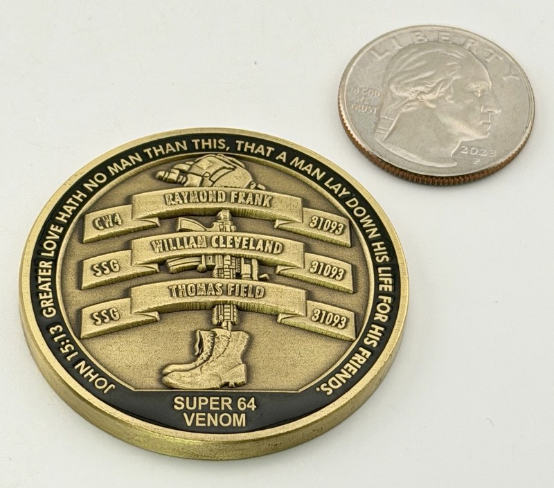 RARE 160th SOAR Night Stalkers Super 64 Venom Mogadishu Memorial Challenge Coin gallery