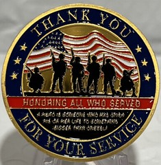 * 50 Pieces “Thank You Veteran for Your Service”Military Challenge Coin Honoring