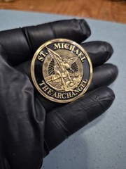 Saint michael the archangel challenge coin