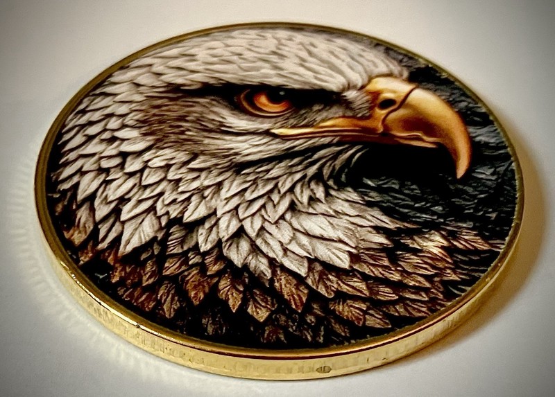 14 Eagle Isaiah 40:31 Challenge Coin-2D-Flat-Stickers-14 Coin Lot-Gold Colored gallery