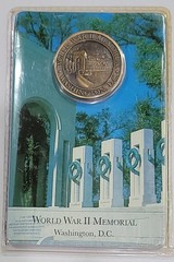 World War II Memorial Coin. Washington DC In Plastic Case, Older Version