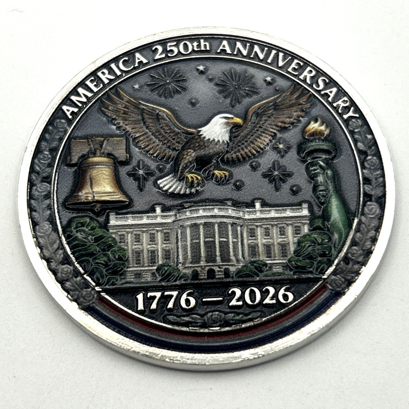 *250TH ANNIVERSARY USA MEDAL* 1776-2026 1.75" (Blank Rear-Use for Mounting) 3D gallery