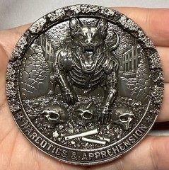 💥K9 Sheriff Police Narcotics And Apprehension Skull Thick Challenge Coin Silver