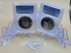 * 20 DISPLAY EASEL STANDS FOR Coins Or Graded Slabs Card Holders CLEAR ACRYLIC