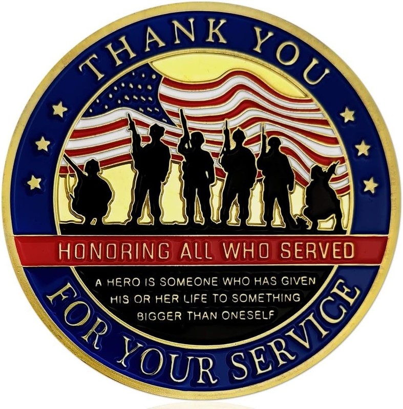 Thank You for Your Service Military Appreciation Challenge Coin Pack of 10 gallery