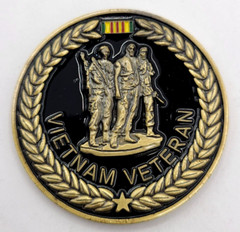 Vietnam Veteran Challenge Coin with Three Soldiers Graphic 1.75″ SHIPS FROM USA