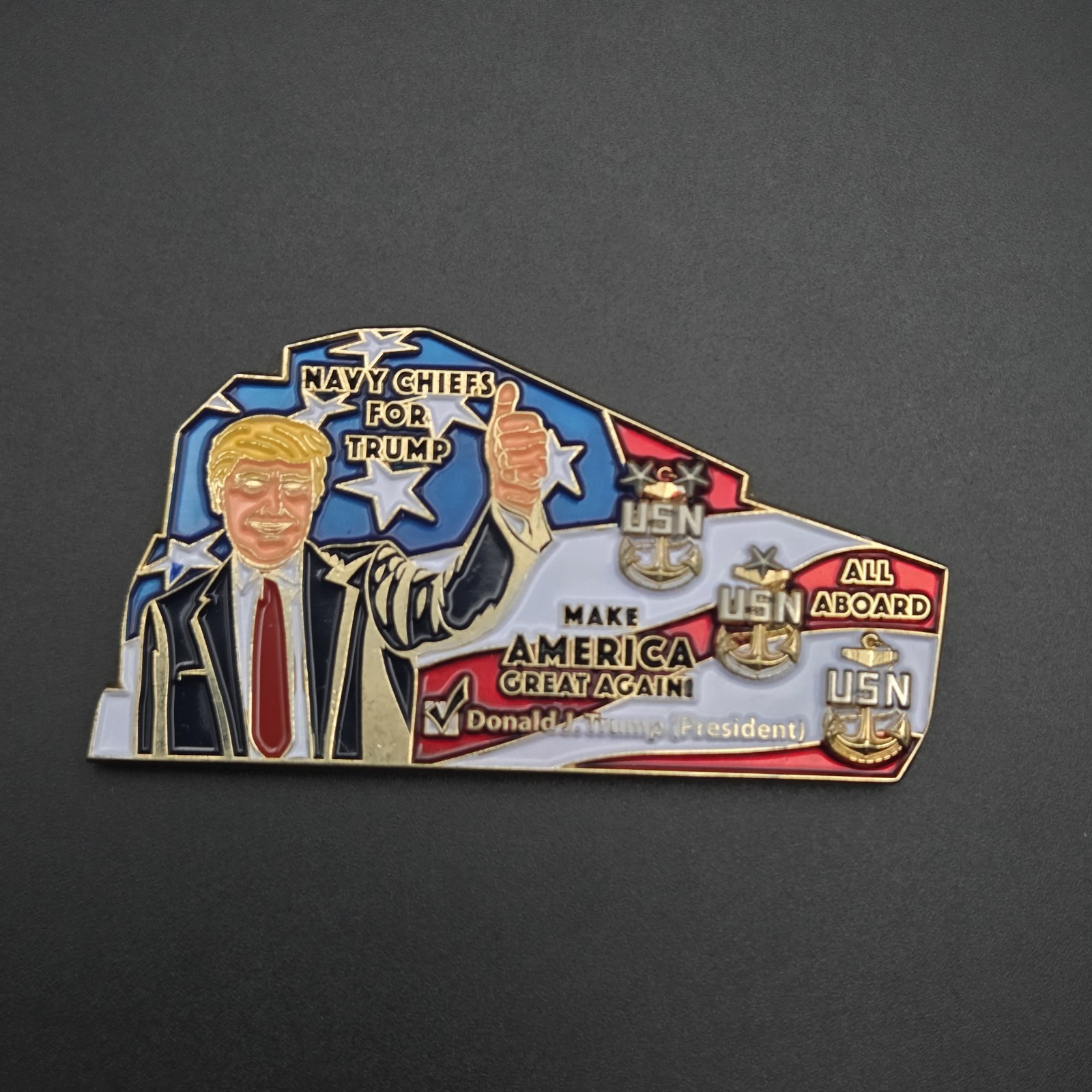Trump Train Navy Chiefs For Trump Challenge Coin CPO Make America Great Again gallery