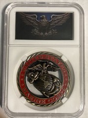 UNITED STATES MARINES CORPS CLASSIC LOGO COLLECTIBLE CHALLENGE COIN W/CASE