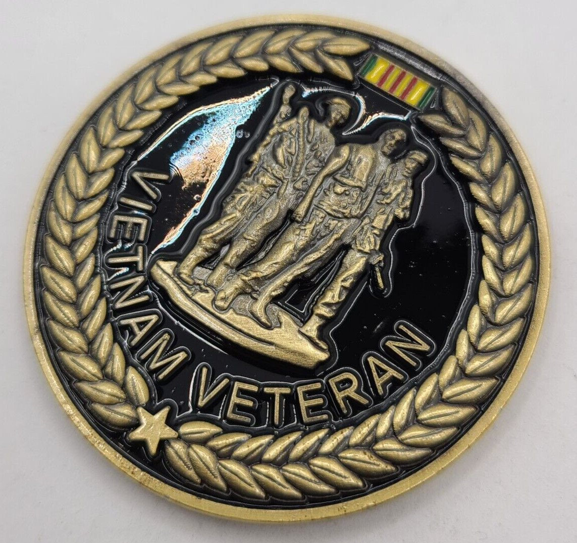 Vietnam Veteran Challenge Coin with Three Soldiers Graphic 1.75" SHIPS FROM USA gallery