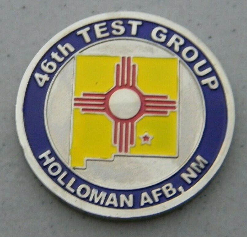 HOLLOMAN AIR FORCE BASE AFB, NEW MEXICO 46TH TEST GROUP MILITARY CHALLENGE COIN