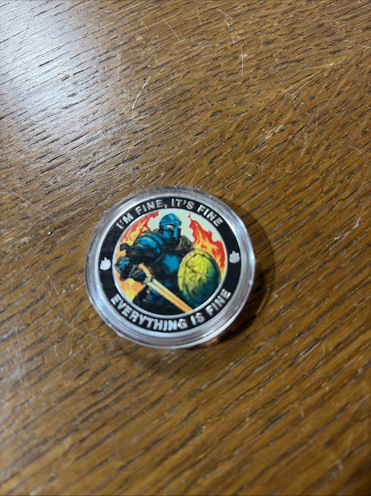 Dumpster Fire Challenge Coin I’m Fine Everything Is Fine gallery