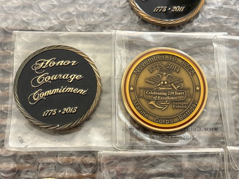 Lot of 7 USMC United States Marine Corp Challenge Coins gallery