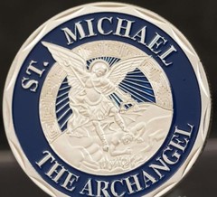 ST. MICHAEL THE ARCHANGEL AIR FORCE COIN OF EXCELLENCE SILVER FINISH