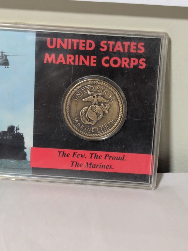 United States Marine Corp Challenge Coin USMC In Plastic Protector Case gallery