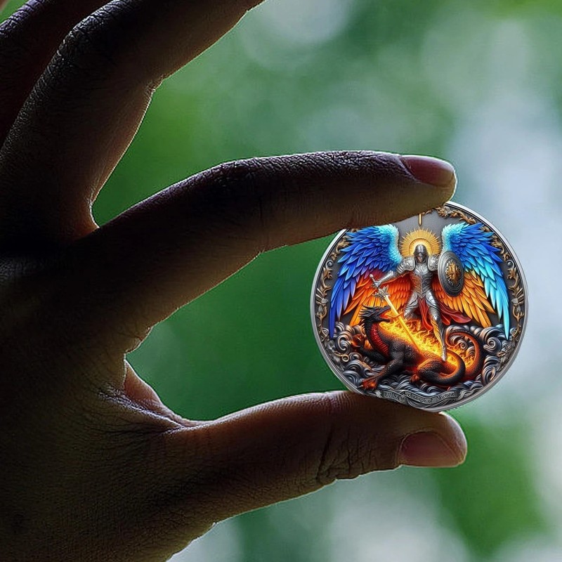 Archangel Michael Challenge Coin | Psalm 91 Protection & Christian Gift Token gallery