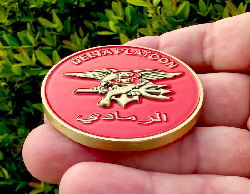 Navy Seal Team 3 Delta Troop Platoon Ramadi Iraq Trident Seals Challenge Coin 🔱 gallery