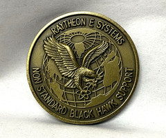 U S Army Black Hawk Helicopter Raytheon E Systems Eagle 1-5/8 Challenge Coin