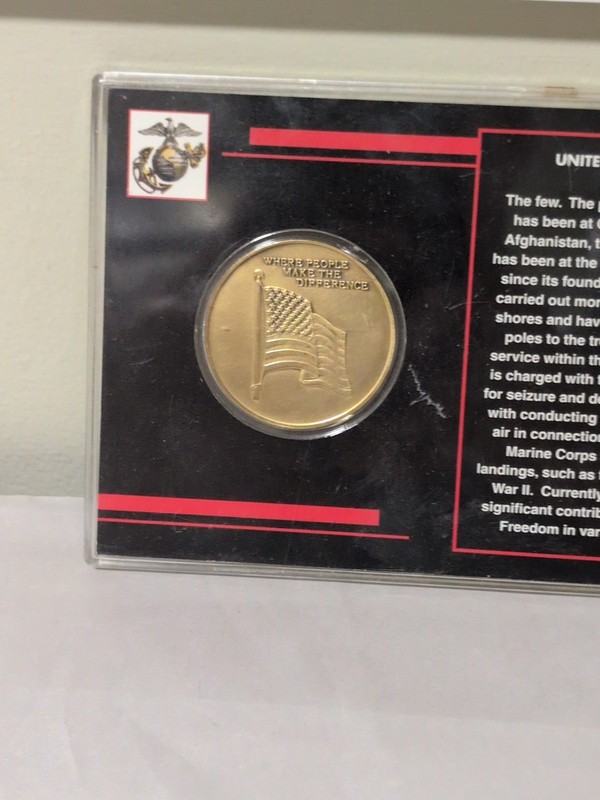 United States Marine Corp Challenge Coin USMC In Plastic Protector Case gallery