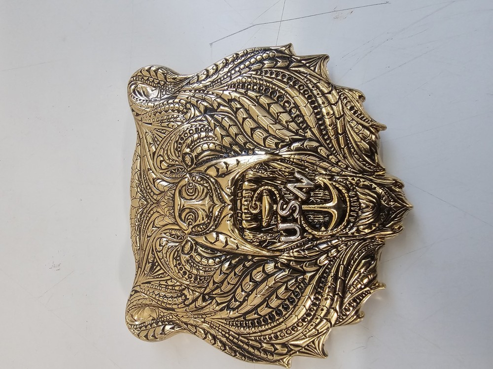 Special Edition 4" PNW FRCNW Tribal Bear Navy Chief Challenge Coin - Shiny Gold